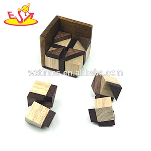 Populäres magisches Puzzlespiel entriegeln das hölzerne Gehirnspiel des Spielzeugs für 1-jähriges Baby W11C054