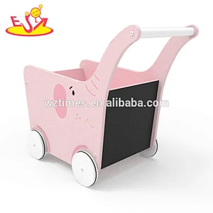 2018 Neues Original Design rosa Elefant Holzwagen für Baby W16E095