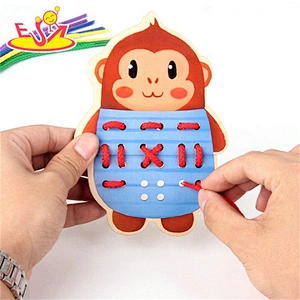 New arrival early development wooden lacing toys for toddlers W11E112