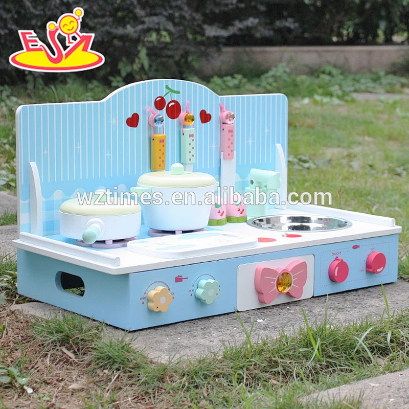 Top fashion pretend play wooden mini kitchen toy for kids W10C236