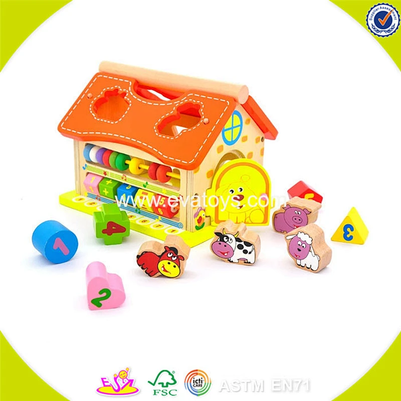 wholesale educational wooden shape sorting box toy for children W12D017