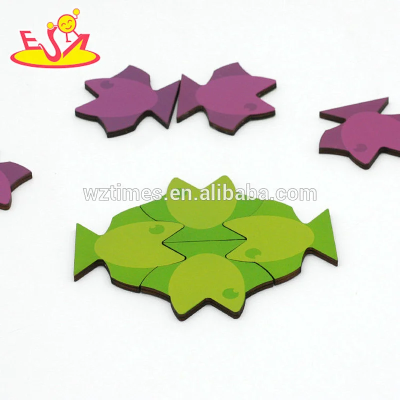 Hölzernes Puzzlespiel 3d der intelligenten Fischform für Kinder Weihnachtsgeschenke W14A183
