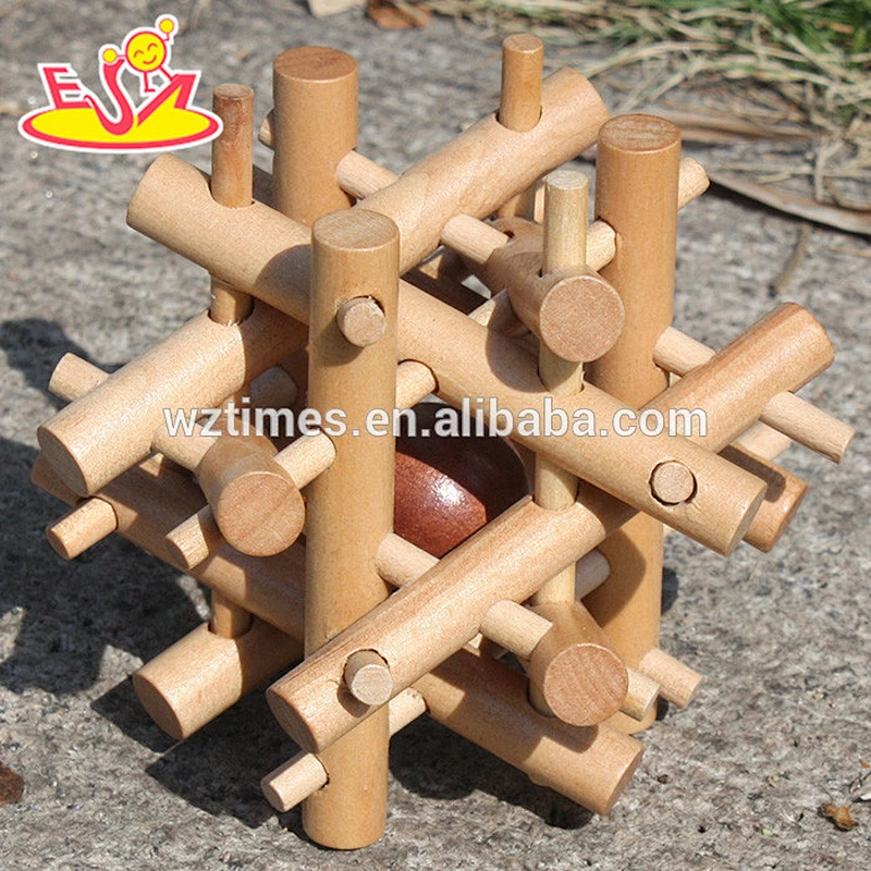 Wholesale intelligence puzzle wooden brain teaser toy for kids' IQ training W11C020