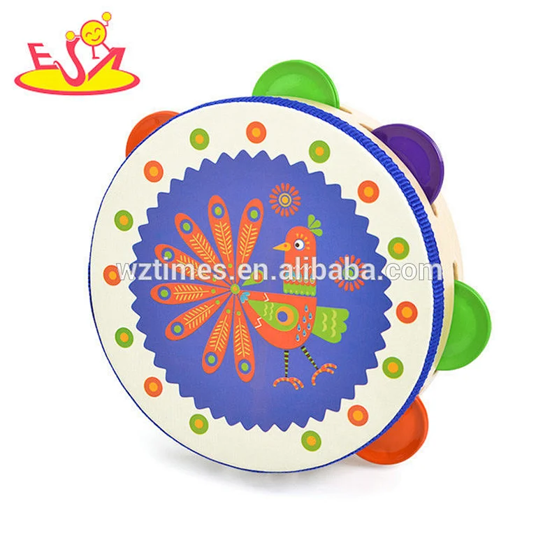 Wholesale characteristic national wind wooden musical tambourine toy for children W07F031