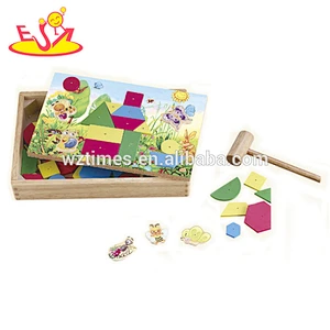 Wholesale new arrival wooden blocks puzzle toy for children building and jigsaw W13A026