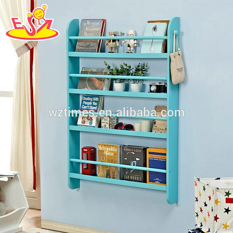 Wholesale customize modern style wooden kids storage wall bookshelf for sale W08C250