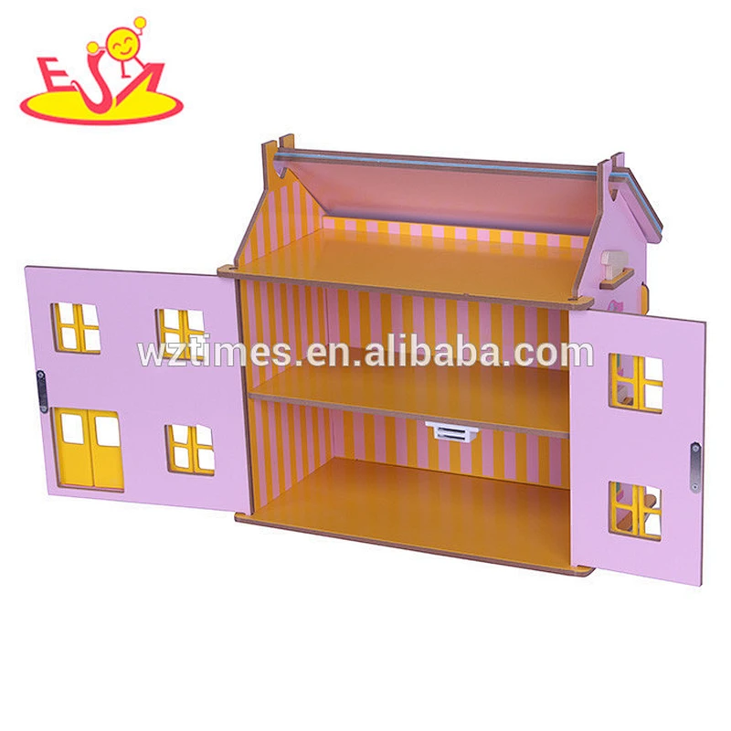 wholesale top quality kids wooden dollhouse miniatures most popular baby wooden dollhouse miniatures W06A129