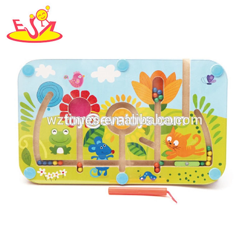 Wholesale cheap educational city car toy wooden maze puzzle for kids W11H026