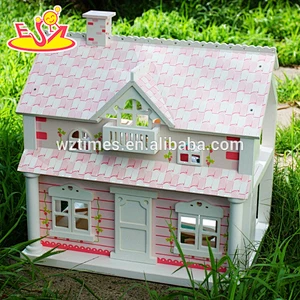 2018 New design wooden mini doll house children wooden mini doll house lovely wooden mini doll house W06A041B