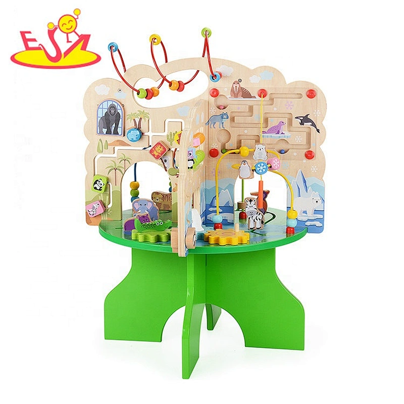 high quality educational wooden wire bead maze for kids W11B224