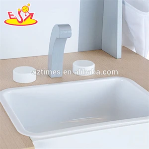 Venta al por mayor nuevo producto niños de madera blanco cocina juguete creativo bebé madera blanco cocina juguete W10C278