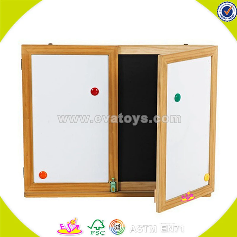 Wholesale top quality wooden black and white writing board educational children wooden black and white board W12B018