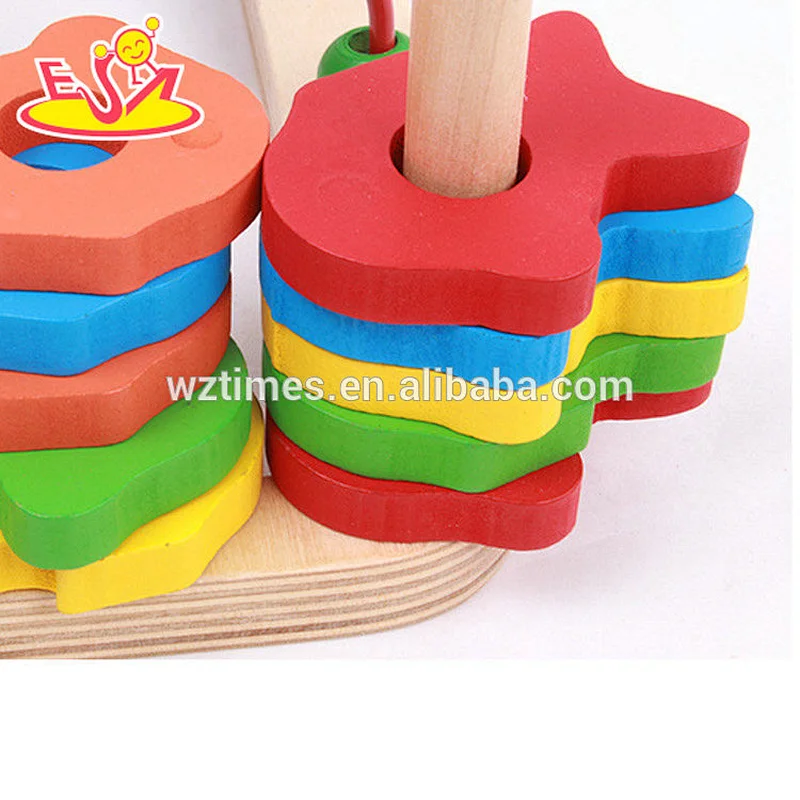 Wholesale best quality kids wooden beads cube toy for sale W11B165