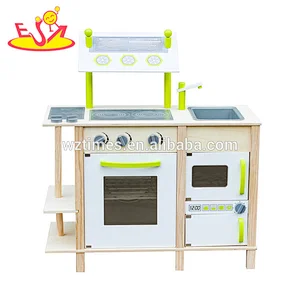Neues Design doppelseitige Spielküche aus Holz für Kinder W10C255
