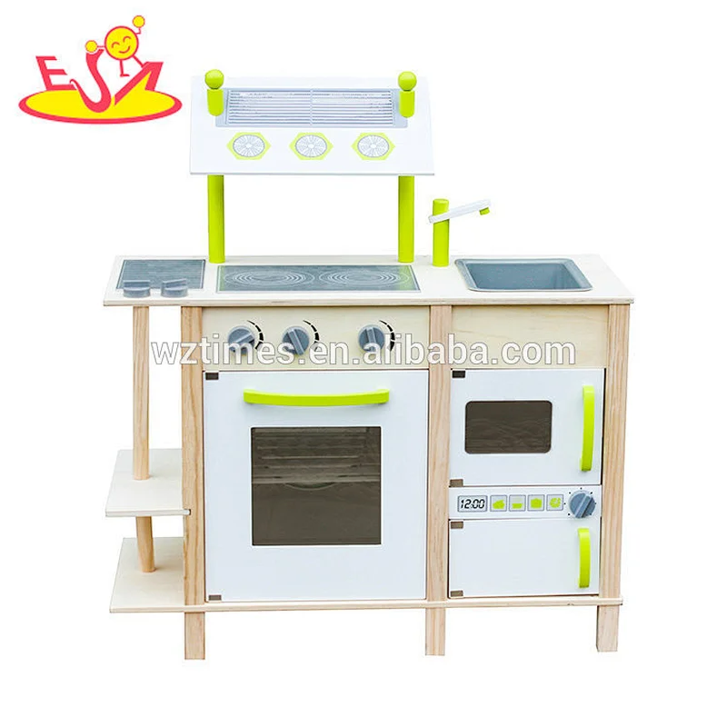 Neues Design doppelseitige Spielküche aus Holz für Kinder W10C255