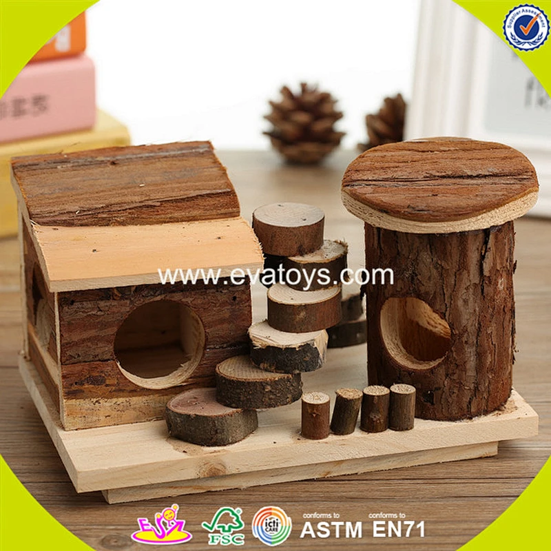 2018 New design wooden mini animal house lovely wooden mini animal house small wooden mini animal house W06F021