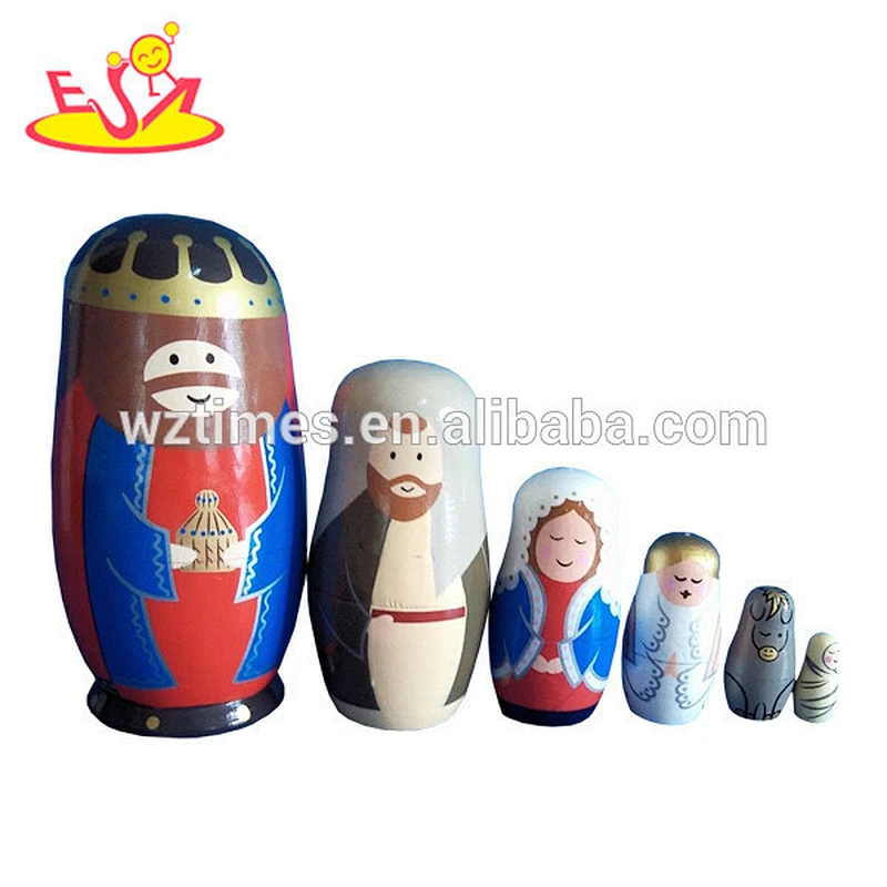 Custom DIY Painting Russian Nesting Matryoshka Dolls For Wholesale W06D037