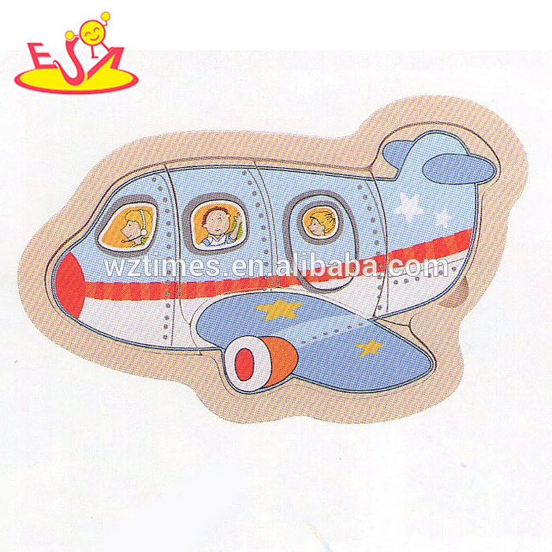 wholesale funny kids wooden 3d puzzle airplane wooden 3d puzzle airplane W14C229