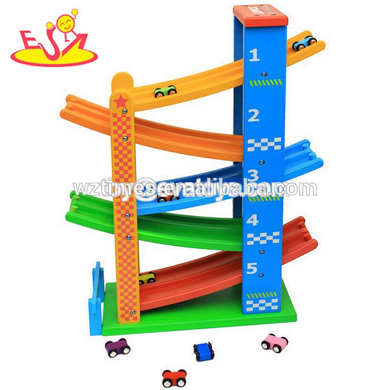Neueste Craze Spiele aus Holz Mini-Rennwagen Spur Spielzeug für Kinder W04E054