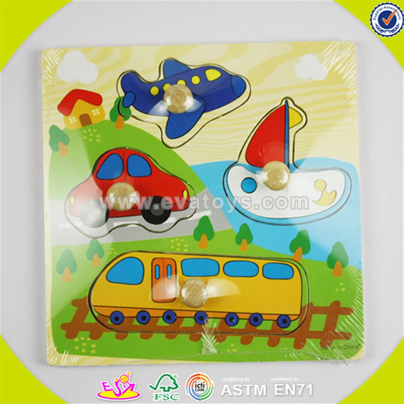 Wholesale top wooden children jigsaw toy all kinds of transportation children jigsaw toy best wooden puzzle W14A075
