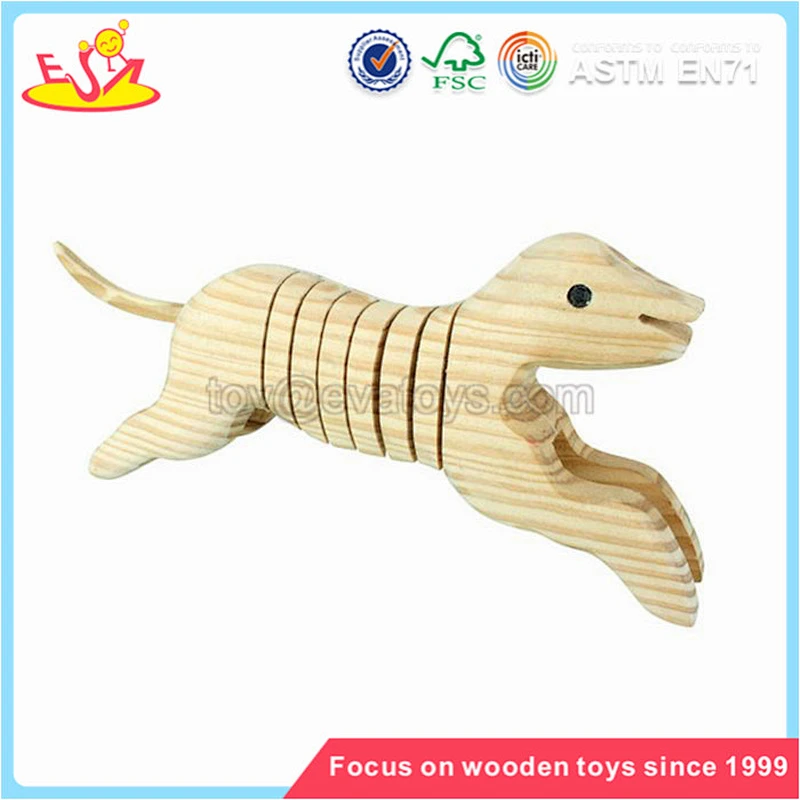 Wholesale most popular leopard shape kids wooden painted toy for education W03A029