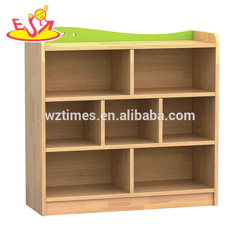 Wholesale nursery school wooden toy storage units best design cartoon wooden toy storage units for kindergarten W08C196