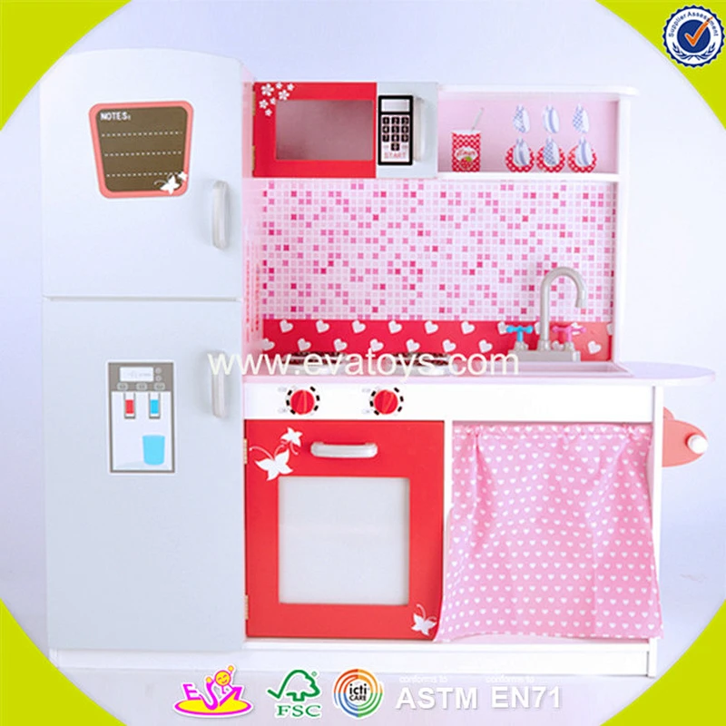 2018 New products baby wooden kitchen set toy best design children big wooden kitchen set toy with refrigerator W10C037