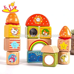 2018 Wholesale best children's building blocks wooden brick toys W13A136