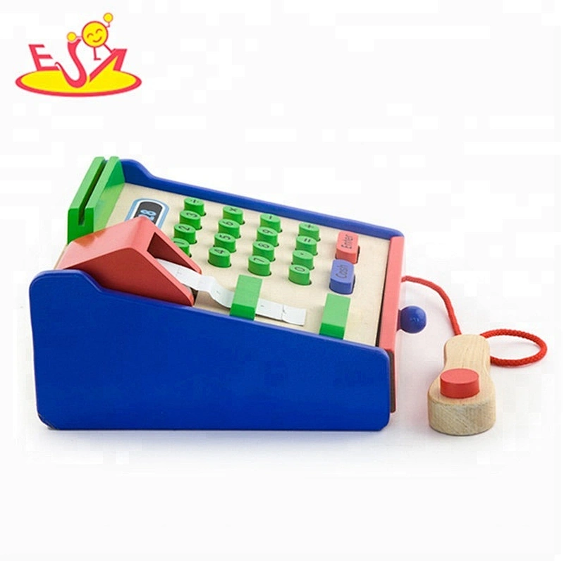 wholesale role play wooden cash register toy popular children wooden cash register for education W10A007