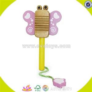 Wholesale children wooden musical hand bell toy popular teaching wooden hand bell toy W07I023