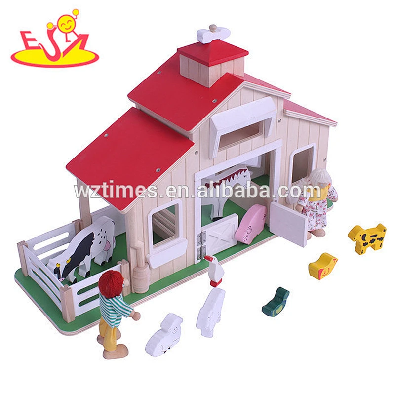 wholesale high quality baby wooden toy farm hot sale kids wooden toy farm W06A127