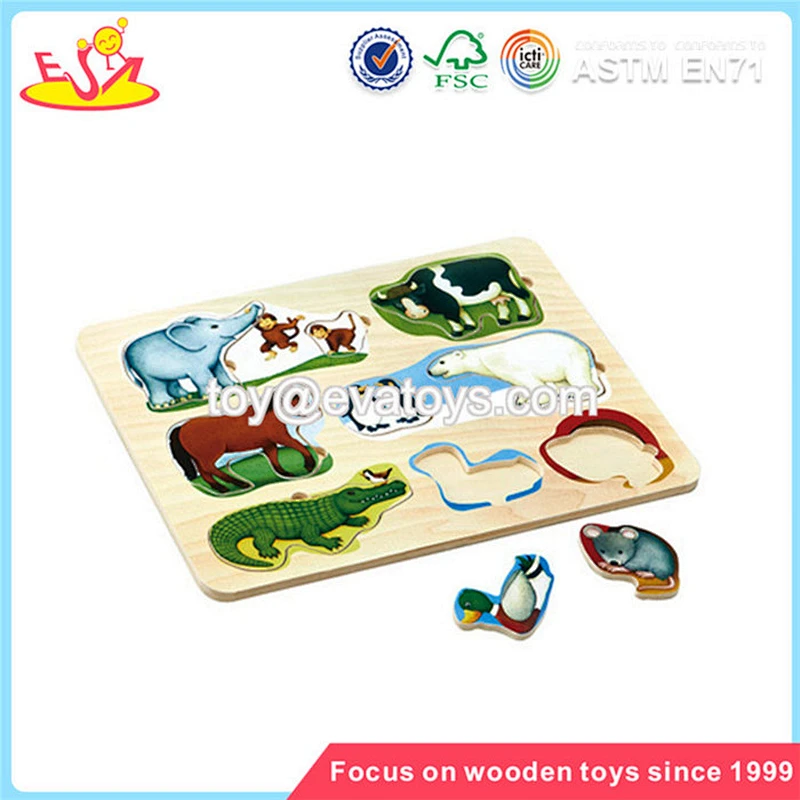 Wholesale new design educational wooden magnet puzzle toy for kids W14A092