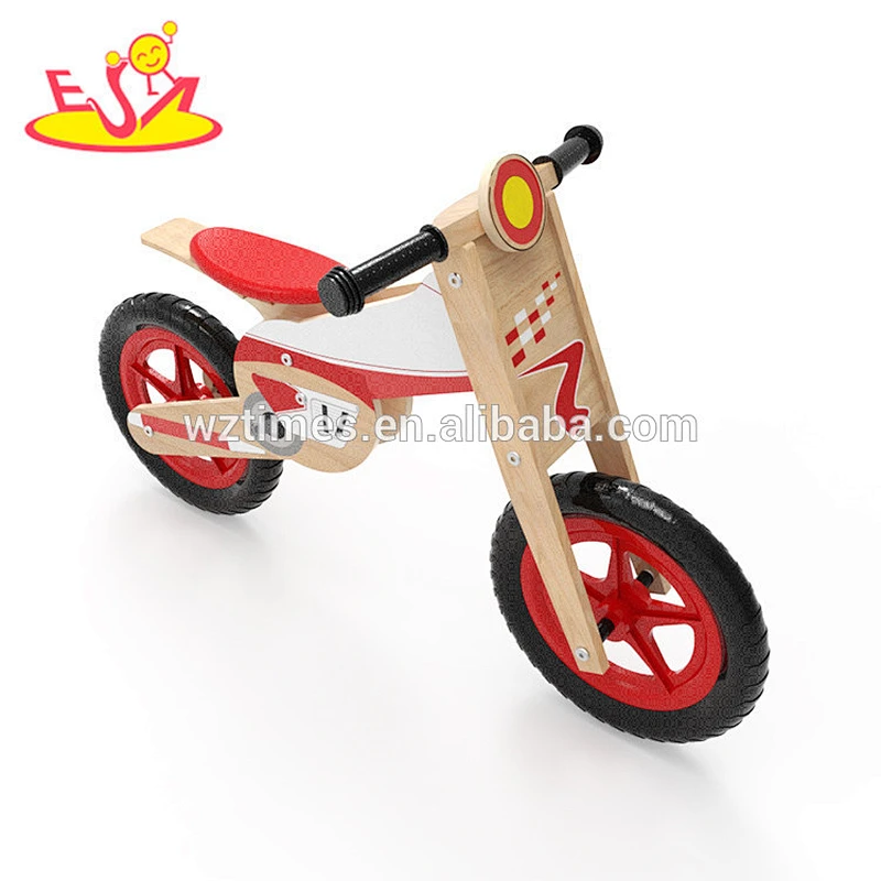Wholesale top fashion baby wooden bike walker cool child wooden red balance bike walker W16C182