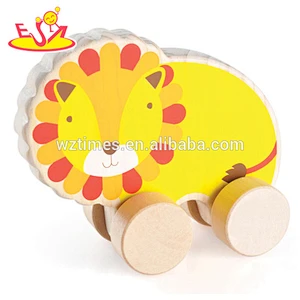 wholesale Best sale kids wooden animal toy cars high quality mini wooden animal toy cars for children W04A221