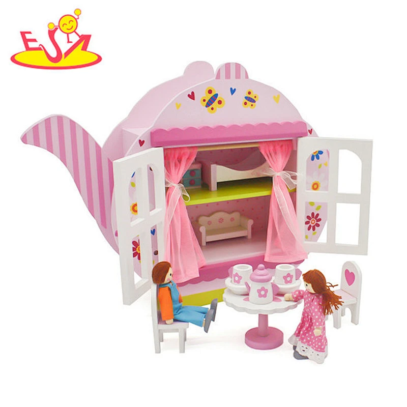 Neues Design vorgeben Spiel Holzpuppe Teehaus für Kinder W06A322