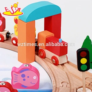 wholesale multi-function children wooden track with magnetic toy for sale W04C051