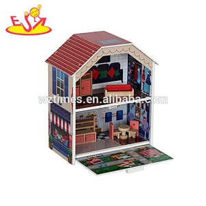 2018 role play baby toy wooden small house popular children toy wooden small house W06A143