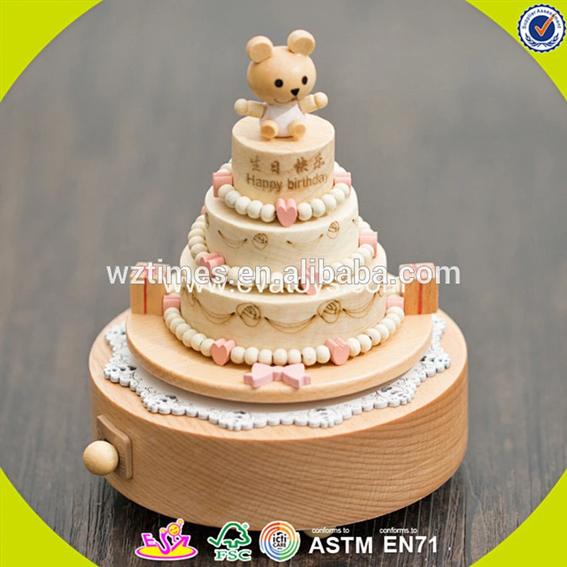 Wholesale high quality girls toys wooden dancing music box handmade W07B056