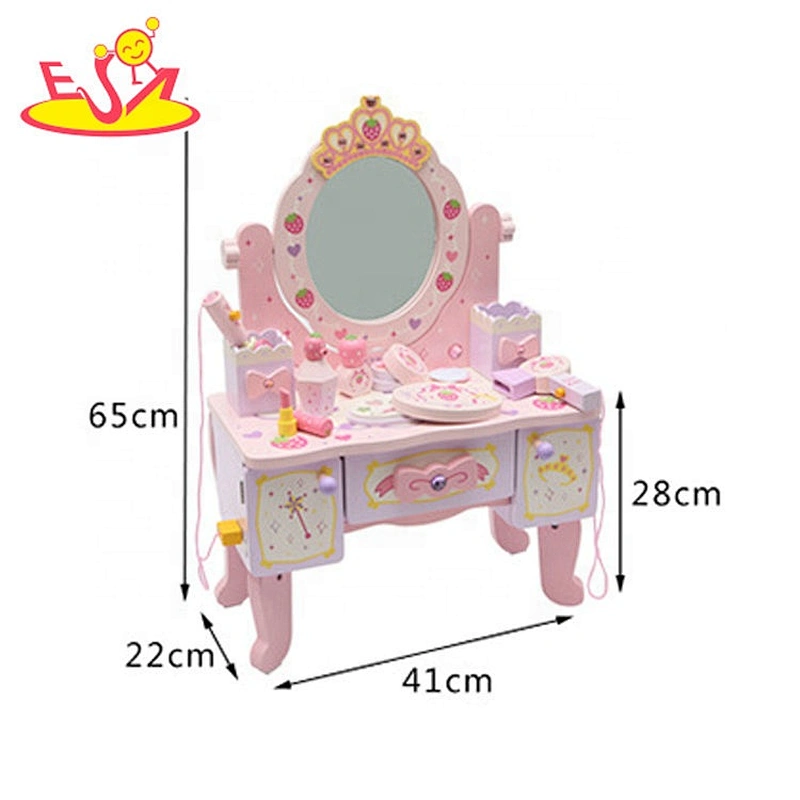 Top sale cute pink wooden kids vanity table with low price W08H121