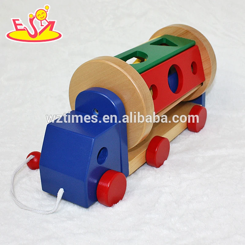 New design educational children wooden blocks car toy for sale W04A294