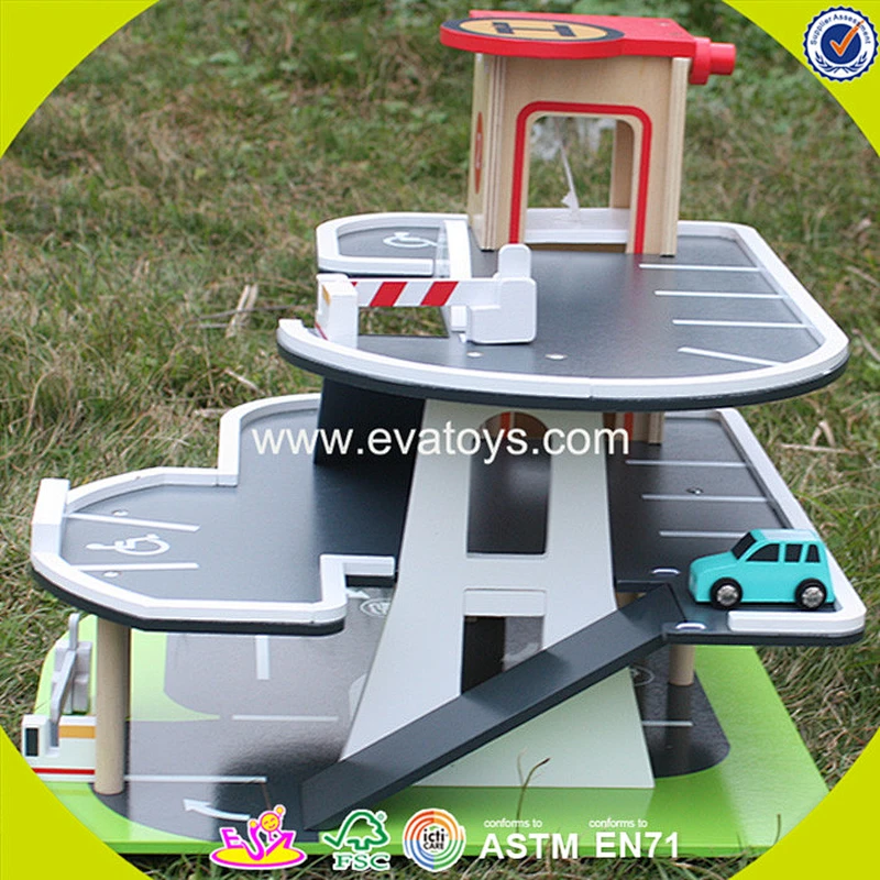 wholesale children wooden bus station toy, top quality wooden bus station toy, role play toy kids wooden bus station toy W04B020