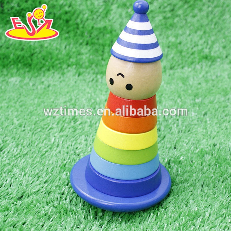 new design baby educational wooden stacking toy for sale W13D111