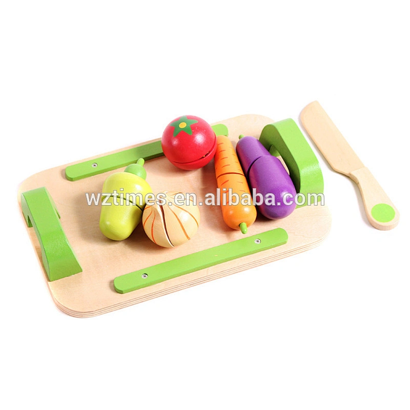 2018 Wholesale hot sale pretend play kitchen toys wooden cutting toy for kids W10B214