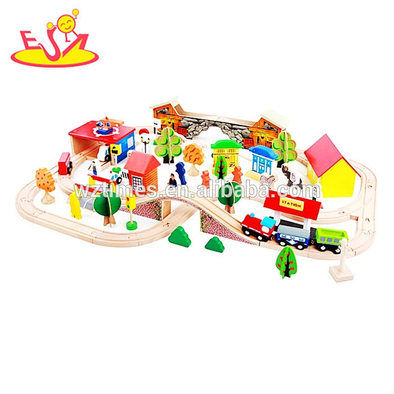 high quality kids wooden toy train tracks for wholesale W04C059