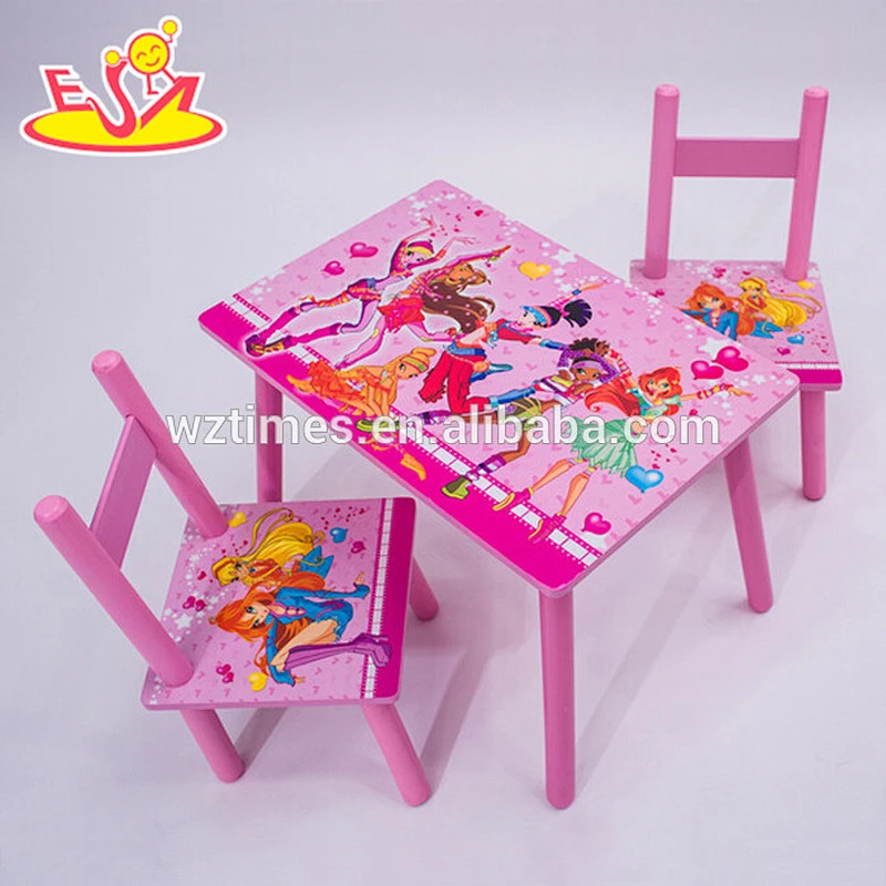 wholesale new wooden girls table and chairs best sale wooden girls table and chairs with high quality W08G198
