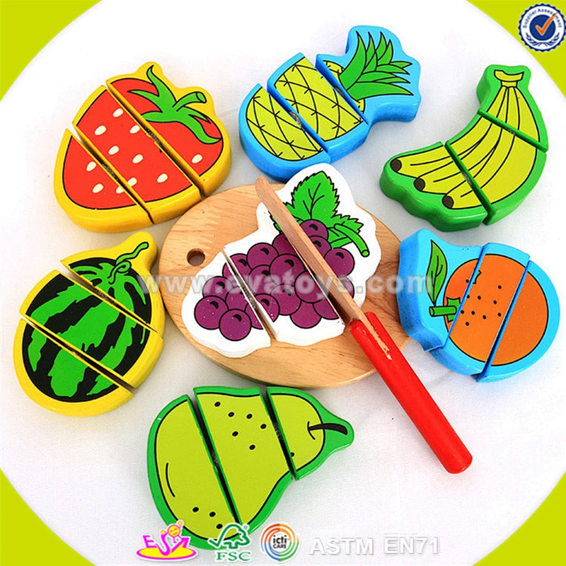 wholesale colorful cutting cake toy best wooden cutting cake toy top sale strawberry shortcake cutting toy W10B036