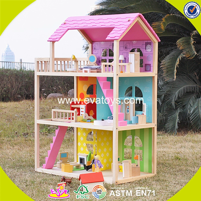 2018 New design wooden newly doll house children wooden newly doll house baby wooden newly doll house W06A170