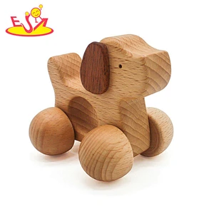 2018 wholesale baby wooden animal toy car hottest children's wooden animal toy car W04A235