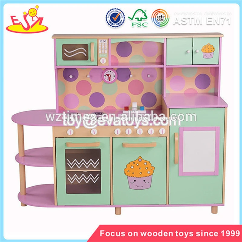Wholesale beautiful kids wooden play kitchen toy educational baby wooden play kitchen toy W10C287