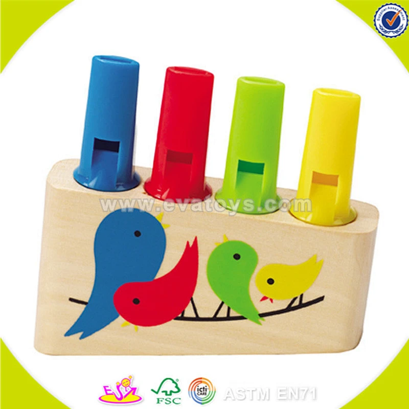 wholesale baby wooden whistle toy fashion kids wooden whistle toy popular children wooden whistle toy W07E003